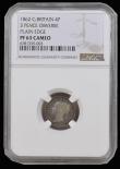London Coins : A179 : Lot 1634 : Groat 1862 Plain edge Proof ESC 1955B, Bull 3357, Davies 1235, S.3913 in an NGC holder and graded PF...