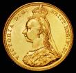 London Coins : A179 : Lot 2108 : Sovereign 1887M Jubilee Head, First Legend with G: of D:G: further from the crown, Hooked J in J.E.B...