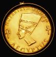 London Coins : A179 : Lot 927 : Queen Nofretete Ancient Egypt Fantasy Gold Medal, Queen's bust obverse, cross design reverse 22...