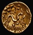 London Coins : A180 : Lot 1140 : Celtic Gold Stater Gallo-Belgic issue 15-16mm diameter, Ambiani (c.60-50BC) Gallic War issue, uninsc...