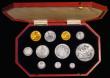 London Coins : A180 : Lot 1188 : Proof Set 1902 (11 coins) the short Matt Proof issue Sovereign to Maundy Penny, Sovereign choice, th...