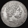 London Coins : A180 : Lot 1239 : Crown 1818 LVIII, ESC 211, Bull 2005 VF for wear, cleaned, with several long scratches on either sid...