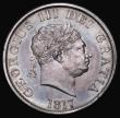 London Coins : A180 : Lot 1543 : Halfcrown 1817 Small Head ESC 616, Bull 2090, EF and colourfully toned with the odd small contact ma...