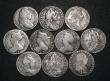 London Coins : A180 : Lot 2192 : Sixpences (10) 1696 First Bust, Early Harp, Large Crowns, Fair, 1697 First Bust, Later Harp, Large C...