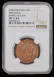 London Coins : A180 : Lot 952 : China - Shang -Tung Province Ten Cash undated (1904-1905) Bronze, Plain edge, Y#221a in an NGC holde...