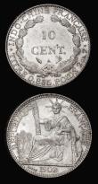 London Coins : A181 : Lot 1003 : French Indo-China (2) Ten Cents 1902A KM#9 GEF and lustrous, One Cent 1889A KM#1 UNC and colourfully...