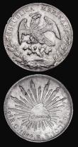 London Coins : A181 : Lot 1100 : Mexico Eight Reales (2) 1892 Mo AM Mexico City KM#377.10 GVF, 1894 Guanajuato Go RS KM#377.8 GVF/VF ...