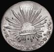 London Coins : A181 : Lot 1102 : Mexico Eight Reales 1890 Go JJ Guanajuato KM#377.8 NEF with an area of slightly lighter toning on th...