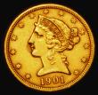London Coins : A181 : Lot 1200 : USA Five Dollars Gold 1901S Breen 6779, VF cleaned