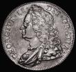 London Coins : A181 : Lot 1543 : Crown 1743 Roses, DECIMO SEPTIMO edge, ESC 124, Bull 1667  VF or better with touches of blue toning ...