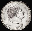 London Coins : A181 : Lot 1816 : Halfcrown 1818 ESC 621, Bull 2099 EF the obverse with some contact marks and minor hairlines