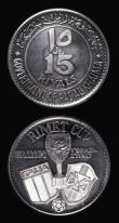 London Coins : A182 : Lot 1302 : Ras Al-Khaimah 15 Riyals 1970 Football World Cup - Mexico KM#33 Silver Proof, comes with Numismatica...