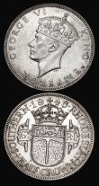 London Coins : A182 : Lot 1343 : Southern Rhodesia (2) Two Shillings 1939 KM#19 NVF with some hairlines, Rare, Halfcrown 1946 KM#15a ...