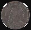 London Coins : A182 : Lot 1402 : USA One Cent 1794 head of 1795. The lowest hair curl small and circular 'Blundered 1 type'...