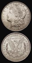 London Coins : A182 : Lot 1409 : USA One Dollar (2) 1896 Breen 5642 AU/GEF, 1921 Breen 5705 GEF