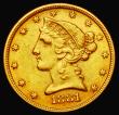 London Coins : A182 : Lot 2067 : USA Five Dollars Gold 1881 Breen 6713 GVF/NEF