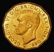 London Coins : A182 : Lot 2185 : Brass Threepence 1949 Peck 2392 AU/UNC with around 80% lustre, the reverse with a few small spots, a...