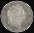 London Coins : A182 : Lot 2219 : Crown 1818 LVIII edge ESC 211, Bull 2005, with overall golden tone, the obverse with tinges of blue ...