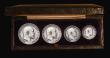 London Coins : A182 : Lot 2797 : Maundy Set 1910 ESC 2526, Bull 3616 EF lightly cleaned, the Fourpence with a tone spot on the revers...