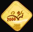 London Coins : A182 : Lot 527 : Maldives 100 Rufiyaa 2000 Millennium .999 Gold Quarter Ounce KM#102 Gold Proof with coloured Olympic...