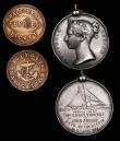 London Coins : A182 : Lot 814 : Medals of a Naval theme (3) Engraved - Medal 1854 Obverse: Crowned Head of Victoria left VICTORIA RE...
