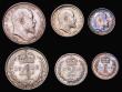 London Coins : A183 : Lot 1982 : Maundy a part set 1908 comprising Fourpence 1908 Robinson 711, Twopence 1908 Robinson 709 and Penny ...