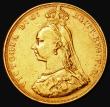 London Coins : A183 : Lot 2231 : Sovereign 1887M Jubilee Head, First legend, G: of D:G: further from the crown Marsh 131D, S.3867A, D...