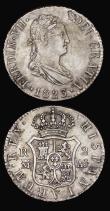 London Coins : A184 : Lot 1327 : Spain Two Reales (2) 1793 MF KM#430.1 VF with grey tone and a tone spot on the obverse, 1823 AJ KM#4...