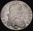 London Coins : A184 : Lot 1499 : Crown 1666 Elephant below bust, XVIII edge, ESC 33, Bull 368, Bold VG/Near Fine, weak on the French ...