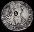 London Coins : A184 : Lot 1576 : Dollar George III Oval Countermark on a Mexico 8 Reales 1794 Mo FM ESC 129, Bull 1852 countermark Fi...
