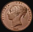 London Coins : A184 : Lot 1819 : Penny 1858 Large Date, No WW, EF with a dark spot in the obverse field