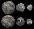 London Coins : A184 : Lot 2514 : Spanish America Cobs (3) 8 Reales 17th Century , Four Reales 1761 (date mostly visible) and Two Real...