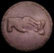 London Coins : A184 : Lot 833 : Slave Token Halfpenny 18th Century Middlesex undated Obverse: Kneeling slave with clasped hands, Rev...