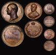London Coins : A184 : Lot 851 : Medals (9) many with a Naval theme, comprising - Erection of Nelson's Column 1843 25mm diameter...