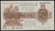 London Coins : A185 : Lot 107 : One Pound Warren Fisher T34 issued 1927, last series X1/19 668713, No. with dot, portrait King Georg...