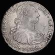 London Coins : A185 : Lot 1364 : Bolivia Eight Reales 1808 Charles III PTS PJ KM#73 Good Fine/NVF with some dirt in the obverse legen...