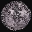 London Coins : A185 : Lot 1418 : French States - Brittany Francis II Gros a l'Ecu undated (1458-1488) Rennes Mint, Obverse: Shie...