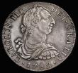 London Coins : A185 : Lot 1501 : Mexico Eight Reales 1782 Mo FF KM#106.2 Bold Fine with a thin scratch and an edge nick