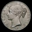 London Coins : A185 : Lot 1720 : Crown 1847 Young Head ESC 286, Bull 2567, UNC or very near so with light cabinet friction, grey tone...