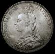 London Coins : A185 : Lot 1722 : Crown 1889 Underside of groundline forms lines, ESC 299, Bull 2589, Davies 484 dies 1C, UNC or very ...
