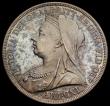 London Coins : A185 : Lot 1725 : Crown 1893 LVI Proof ESC 304, Bull 2594, Davies 505P, dies 2A, nFDC with a beautiful shimmering blue...