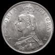 London Coins : A185 : Lot 1733 : Double Florin 1888 second I in VICTORIA an inverted 1, ESC 397A, Bull 2700, A/UNC and lustrous, in a...