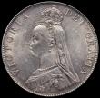 London Coins : A185 : Lot 1734 : Double Florin 1889 ESC 398, Bull 2701, Davies dies 2B, a rare die pairing used only briefly at the s...