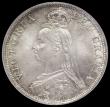 London Coins : A185 : Lot 1735 : Double Florin 1890 ESC 399, Bull 2703, UNC golden toned, with touches of blue and green, over origin...