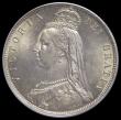 London Coins : A185 : Lot 1778 : Halfcrown 1887 Jubilee Head, ESC 719, Bull 2771, Davies 641 dies 2A, UNC with green and golden tone,...
