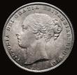 London Coins : A185 : Lot 1795 : Shilling 1864 ESC 1312, Bull 3024, Die Number 10, UNC and choice with colourful tone exhibiting hues...