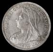London Coins : A185 : Lot 1815 : Shilling 1898 ESC 1367, Bull 3163, Choice UNC, the obverse with attractive gold, blue and russet ton...