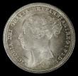 London Coins : A185 : Lot 1826 : Sixpence 1883 ESC 1744, Bull 3255, UNC and lustrous with blue/green and magenta tone, an extremely e...