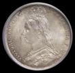 London Coins : A185 : Lot 1831 : Sixpence 1887 Jubilee Head, Revised type, ESC 1754, Bull 3272, Choice UNC with gold, blue/green and ...
