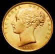 London Coins : A185 : Lot 1843 : Sovereign 1871 Shield Reverse, Marsh 55, S.3853B, Die Number 28, UNC and lustrous, in an LCGS holder...